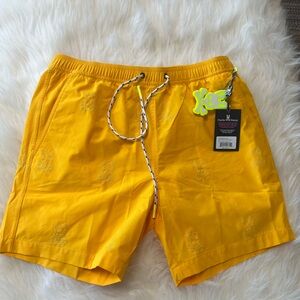 😎HOST PICK😎 NWT Psycho Bunny Yellow Swim Trunks with Elastic Waistband